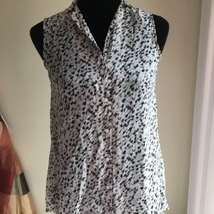 H&M Sheer Sleeveless Button-Down Blouse Size 2